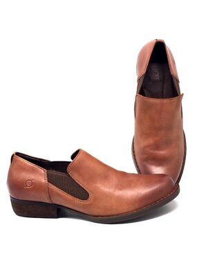 Born Kade Brown Leather Slip-on Shootie Boots Women's Size 10M